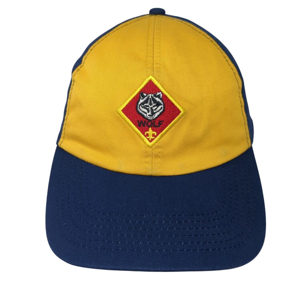 Wolf Cub Scout Strapback Hat Multi Large Adjustable Twill Colorblock